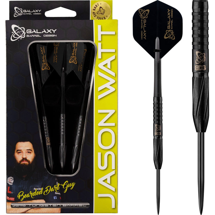 *Galaxy Jason Watt Darts - Steel Tip - Notorius BDG - Black - 22g