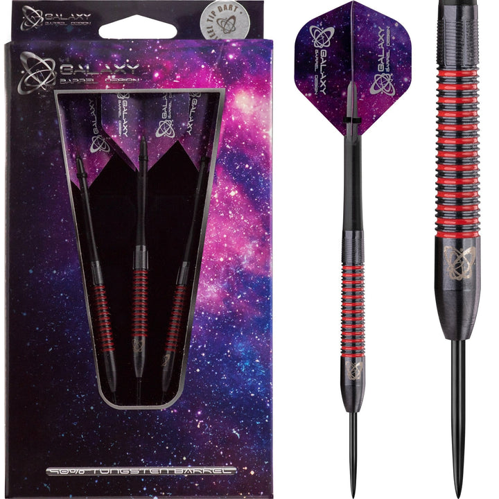 *Galaxy Jacob Schaeffer Darts - Steel Tip - Ringed - Black - 24g