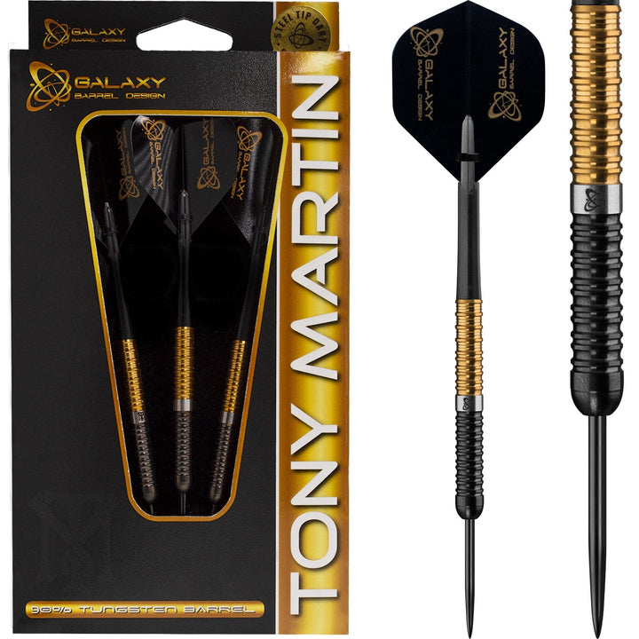 *Galaxy Tony Martin Darts - Steel Tip - Black & Gold - 23g