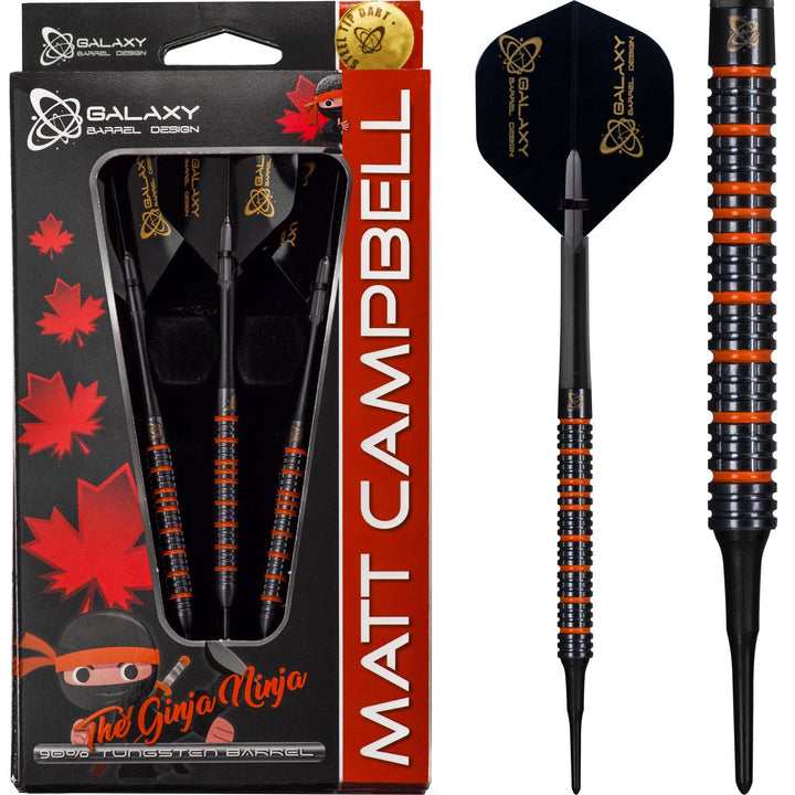 *Galaxy Matt Campbell Darts - Soft Tip - V2 - The Ginja Ninja - Black