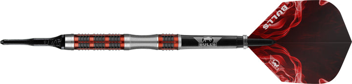 Bulls Smoke Darts - Soft Tip - Style B - Ringed - Black and Red