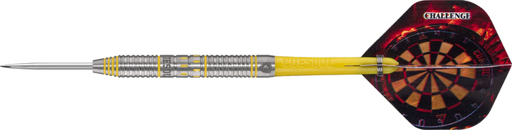 *Cuesoul - Steel Tip Tungsten Darts - Challenge - Multi Ring - Tapered - Yellow