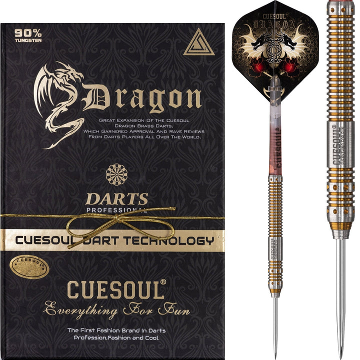 *Cuesoul - Steel Tip Tungsten Darts - Dragon - Gold 22g