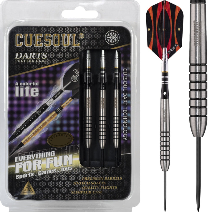 *Cuesoul - Steel Tip Tungsten Darts - Traditional - Ringed - 19g 19g