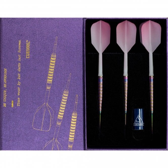*Cuesoul - Steel Tip Tungsten Darts - Pink Gem Stone - Oil Paint Finish - 22g