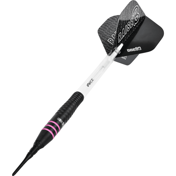 One80 Raise B Darts - Soft Tip - Black - Pink Rings