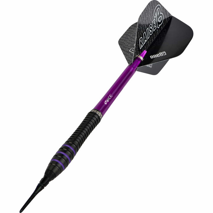 One80 Raise B Darts - Soft Tip - Black - Purple Rings