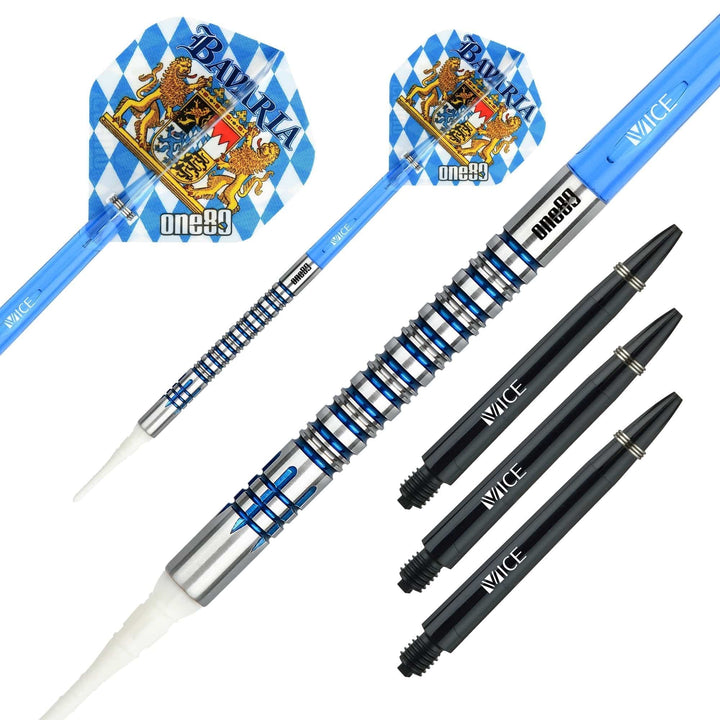 One80 Bavaria Ultra Long Darts - Soft Tip - S01 - Blue