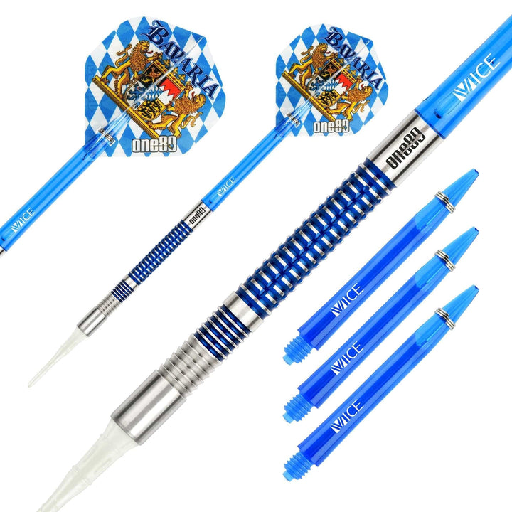 One80 Bavaria Ultra Long Darts - Soft Tip - S02 - Blue