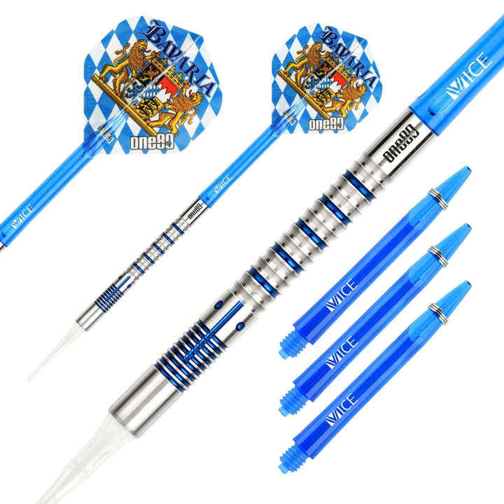 One80 Bavaria Ultra Long Darts - Soft Tip - S03 - Blue