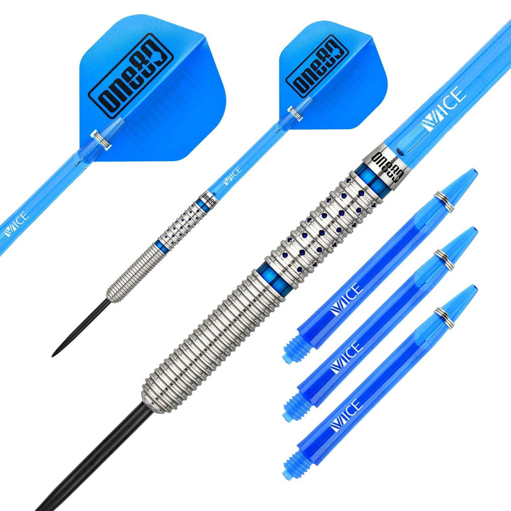 One80 Brayden Hall Darts - Steel Tip - Spot Blue - 23g