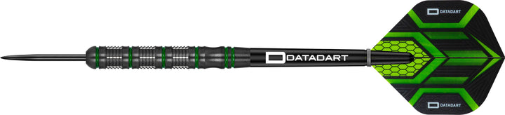 Datadart Marauder Darts - Steel Tip - Black Titanium - Green Rings