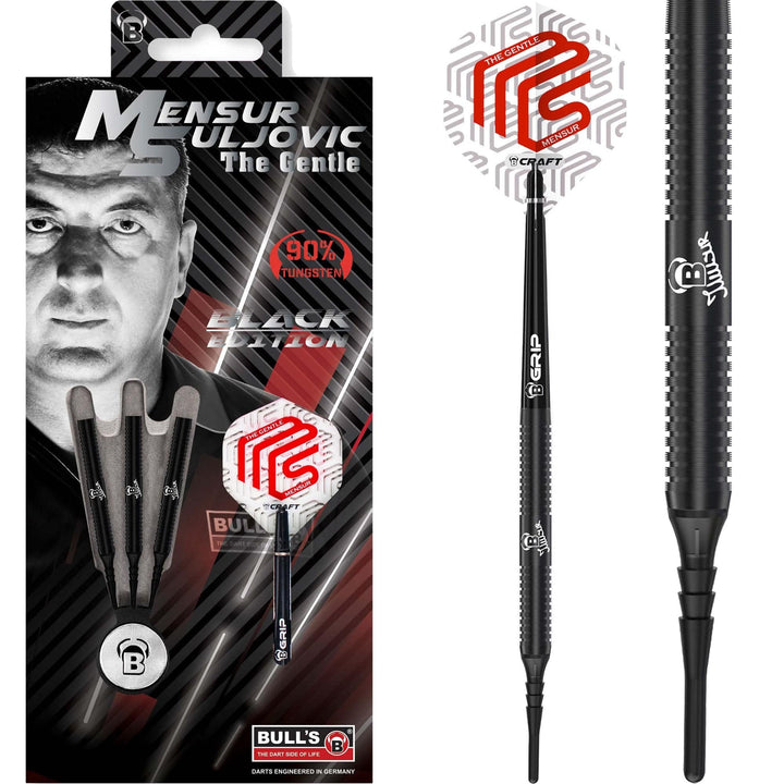 *BULL'S Mensur Suljovic Darts - Soft Tip - Black Edition