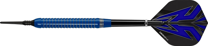 *Designa Mako Darts - Soft Tip Electro Brass - Shark Grip - Blue