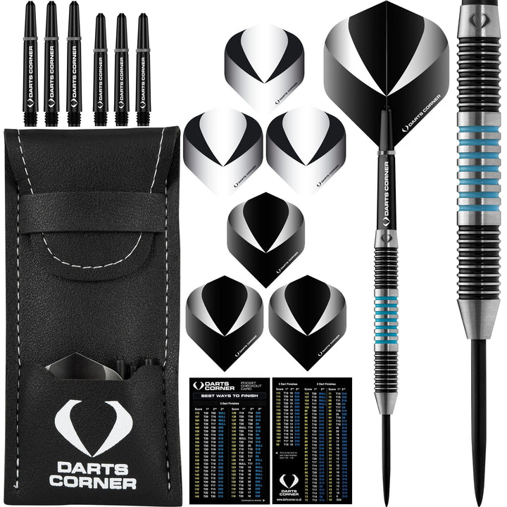 *Darts Corner Marine Darts - Steel Tip - M6 - Aqua Black 21g