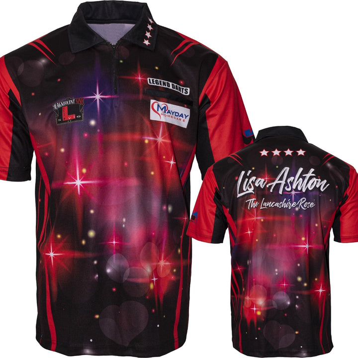 *Legend Darts - Lisa Ashton - Dart Shirt - The Lancashire Rose - Red
