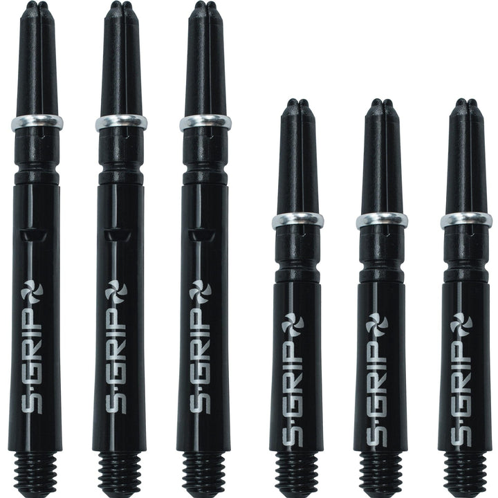 Harrows Supergrip Spin Stems - Dart Shafts - Black Silver