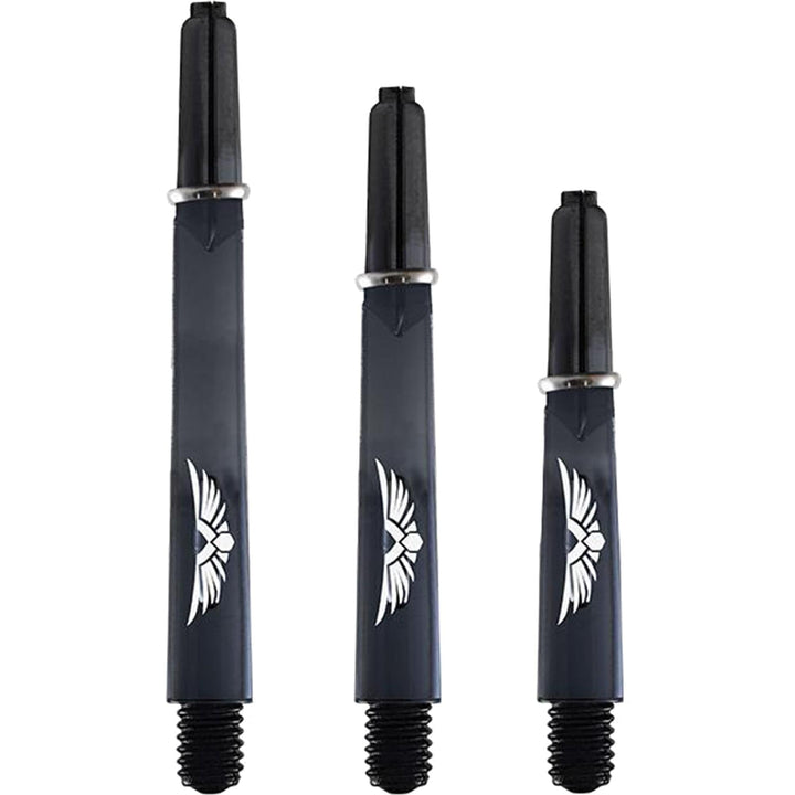 *Shot Eagle Claw Dart Shafts - with Machined Rings - Strong Polycarbonate Stems - Clear Black