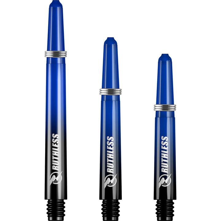 Ruthless Deflectagrip Dart Shafts - Two Tone - Polycarbonate Stems with Springs - Blue