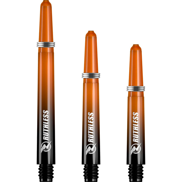 *Ruthless Deflectagrip Dart Shafts - Two Tone - Polycarbonate Stems with Springs - Orange