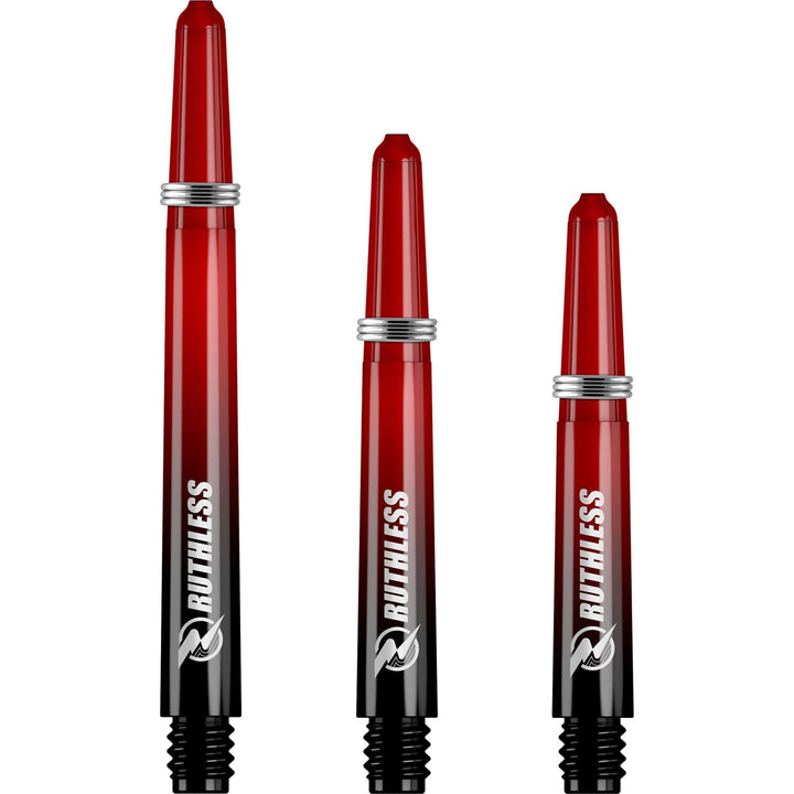 Ruthless Deflectagrip Dart Shafts - Two Tone - Polycarbonate Stems with Springs - Red