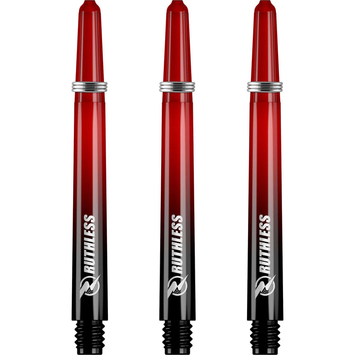 Ruthless Deflectagrip Plus Dart Shafts - Polycarbonate Stems with Springs - Red Medium