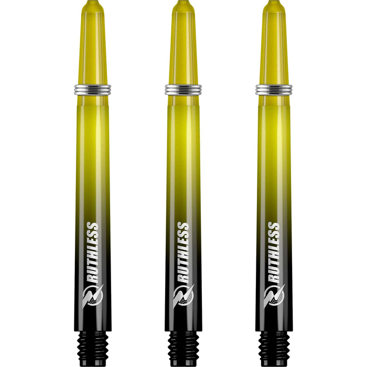 Ruthless Deflectagrip Plus Dart Shafts - Polycarbonate Stems with Springs - Yellow Medium