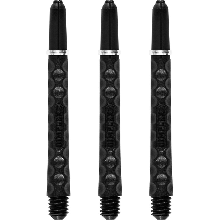 Harrows Dimplex Shafts - Dart Stems - with Rings - Black Medium
