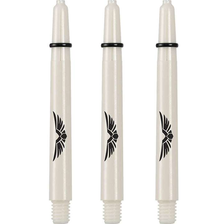 *Shot Eagle Claw Dart Shafts - with Machined Rings - Strong Polycarbonate Stems - Bone White Medium