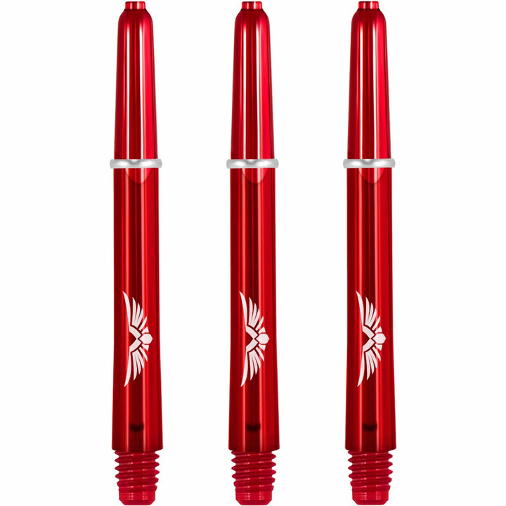 *Shot Eagle Claw Dart Shafts - with Machined Rings - Strong Polycarbonate Stems - Red Medium