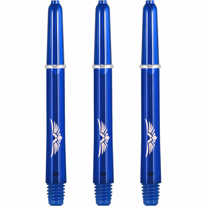 *Shot Eagle Claw Dart Shafts - with Machined Rings - Strong Polycarbonate Stems - Blue Medium