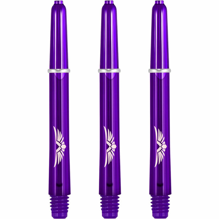 *Shot Eagle Claw Dart Shafts - with Machined Rings - Strong Polycarbonate Stems - Purple Medium