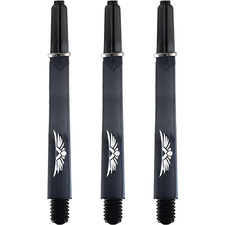 *Shot Eagle Claw Dart Shafts - with Machined Rings - Strong Polycarbonate Stems - Clear Black Medium