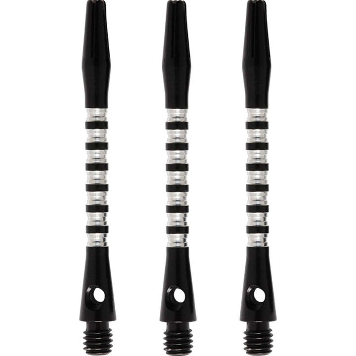 *Shot Pyramid Dart Shafts - Aluminium Anodised - Black Medium