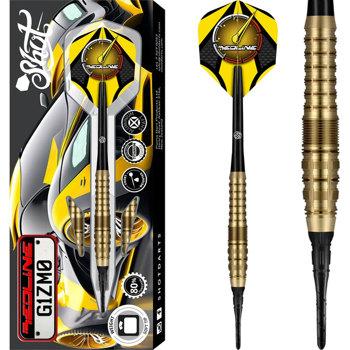 *Shot Redline Darts - Soft Tip - 80% Tungsten - G1ZM0 - 20g