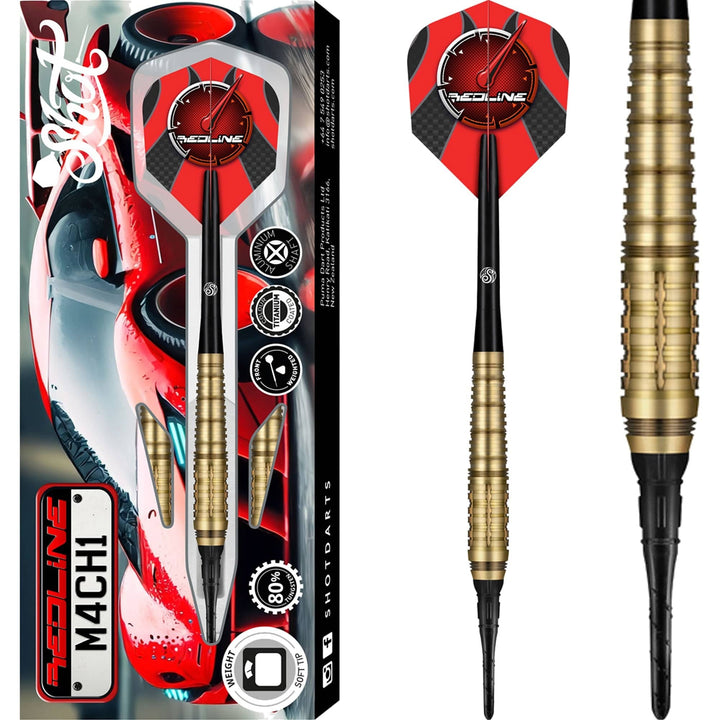 *Shot Redline Darts - Soft Tip - 80% Tungsten - M4CH1 - 20g