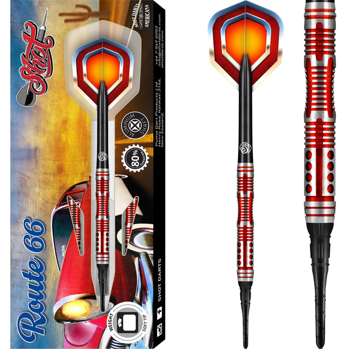 Shot Americana Darts - Soft Tip Tungsten - Route 66 - 18g