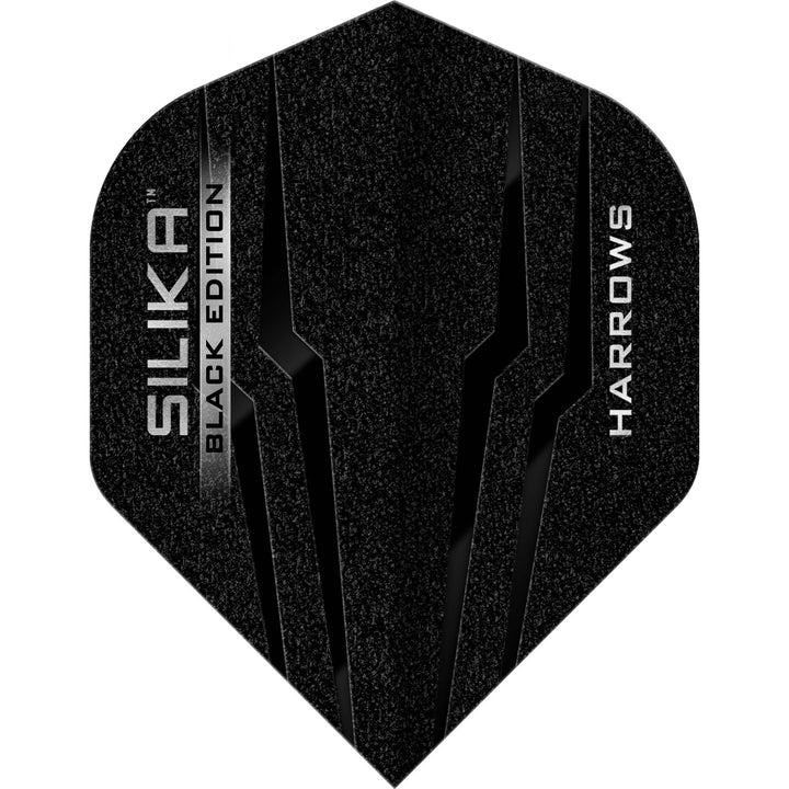 *Harrows Silika Dart Flights - Black Edition - Tough Crystalline Coated - Standard No2