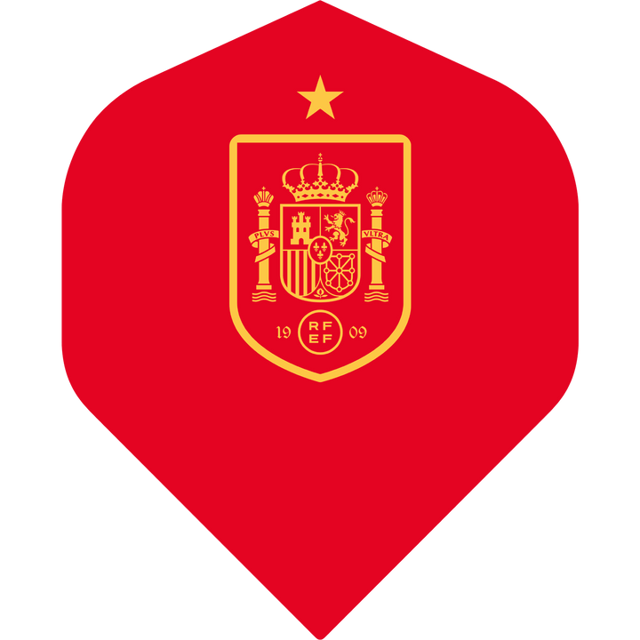 *Espana Football Dart Flights - Official Licensed - 100 Micron - No2 - Std - F1 - Spain - Red