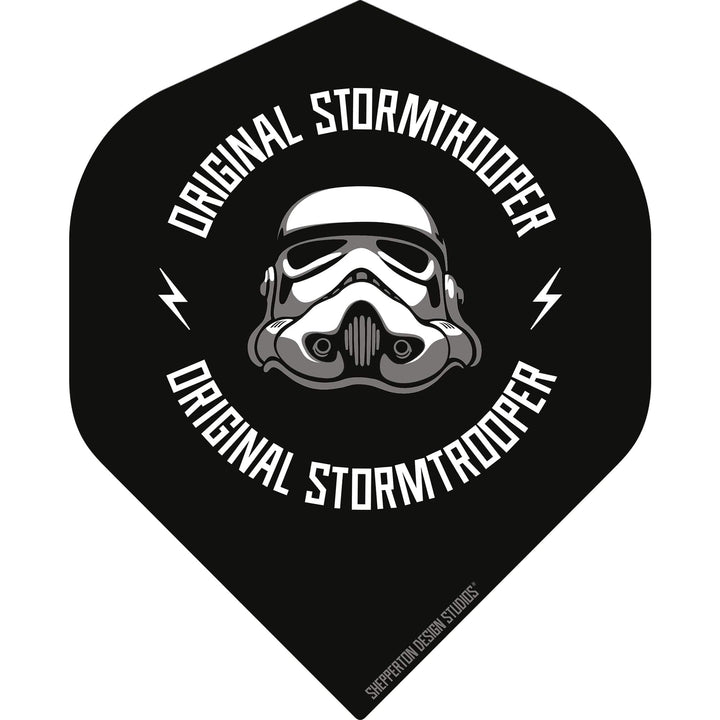Original StormTrooper Dart Flights - Official Licensed - No2 - Std - Storm Trooper - Logo on Black