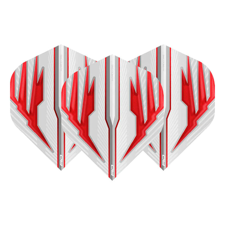 Hardcore Radical White & Red Standard Dart Flights by Red Dragon