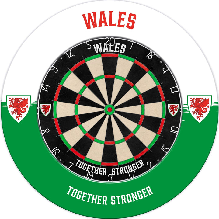 Wales FA - Dartboard Surround - Official Licensed - Welsh \ Cymru - S3 - White - Wales