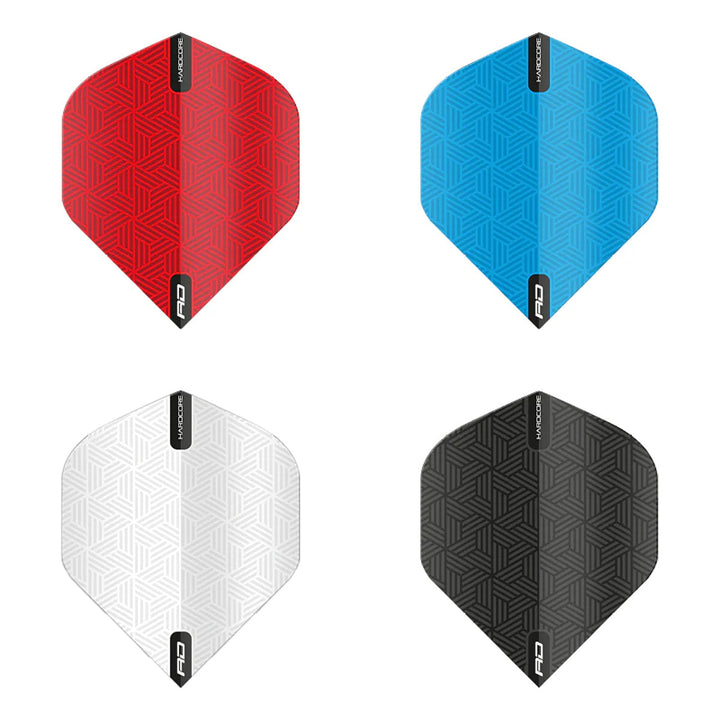 4 x Sets Hardcore Assorted Selection Pack 14 Standard Dart Flights by Red Dragon