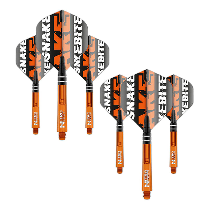 Peter Wright Snakebite Nitrotech & Hardcore Combo - Orange by Red Dragon - 3 Sets