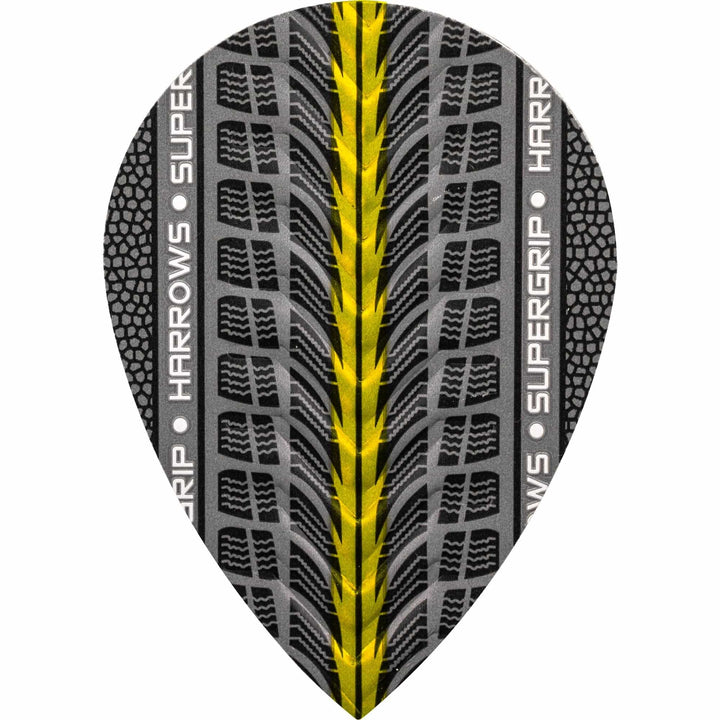 *Harrows Supergrip Dart Flights - 100 Micron - Pear - Gold