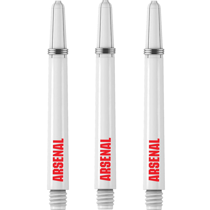 Arsenal FC Dart Shafts - Official Licensed - Dart Stems with Springs - The Gunners - White Medium
