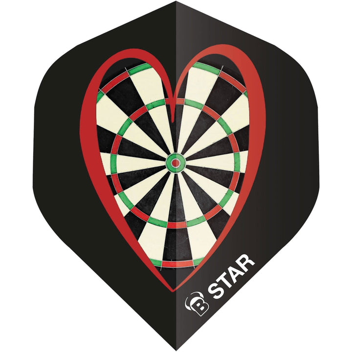 *BULL'S B-Star Dart Flights - 100 Micron - A-Std - Dartboard Heart