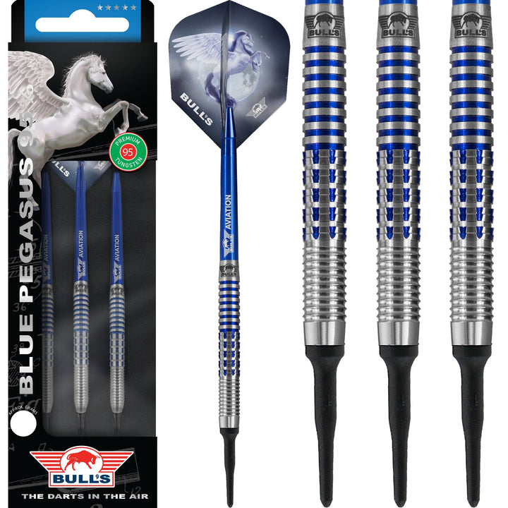 Bulls Blue Pegasus Darts - Soft Tip - 95% - Style A - 18g