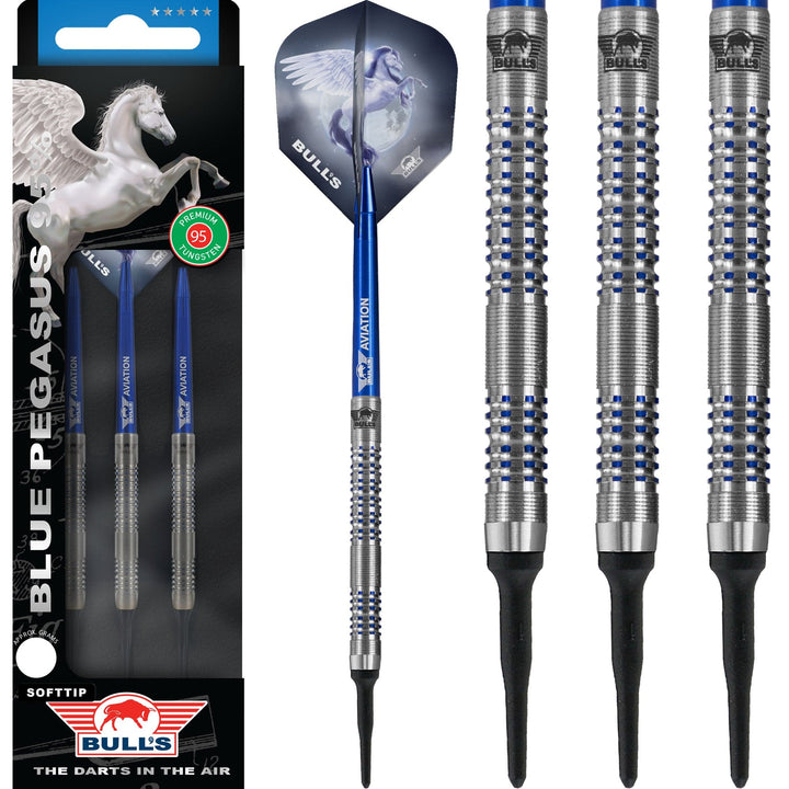 Bulls Blue Pegasus Darts - Soft Tip - 95% - Style B - 20g