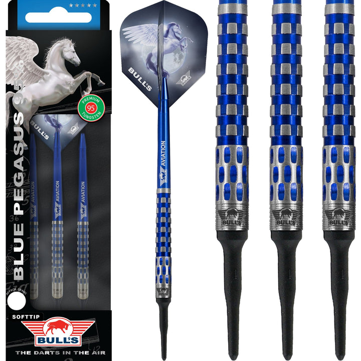Bulls Blue Pegasus Darts - Soft Tip - 95% - Style C - 22g